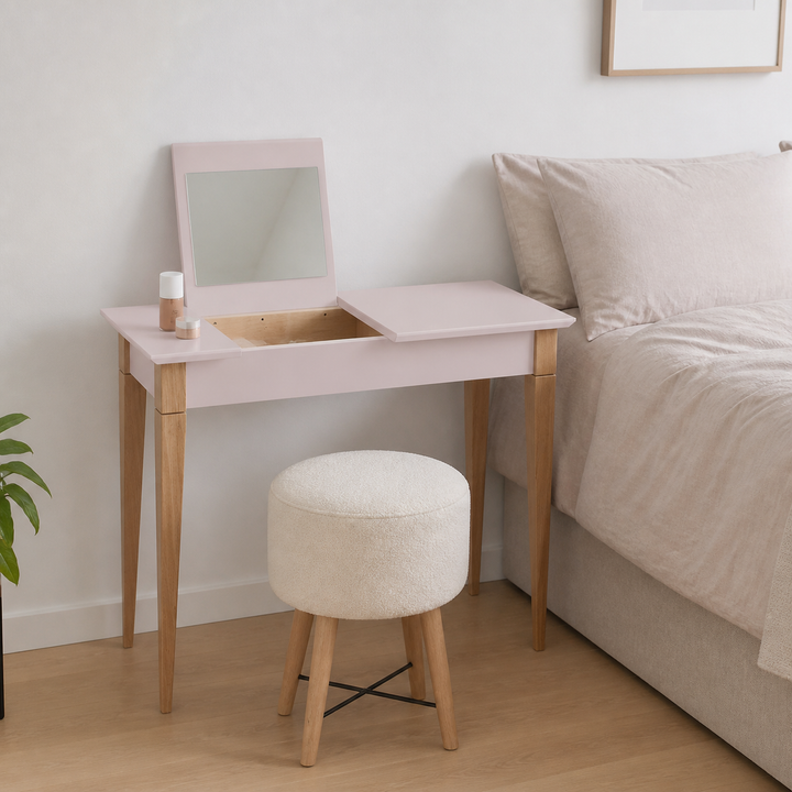 MIMO Sminkebord med spejl - 105x35cm Pink – materiale- eller konstruktionsdetalje