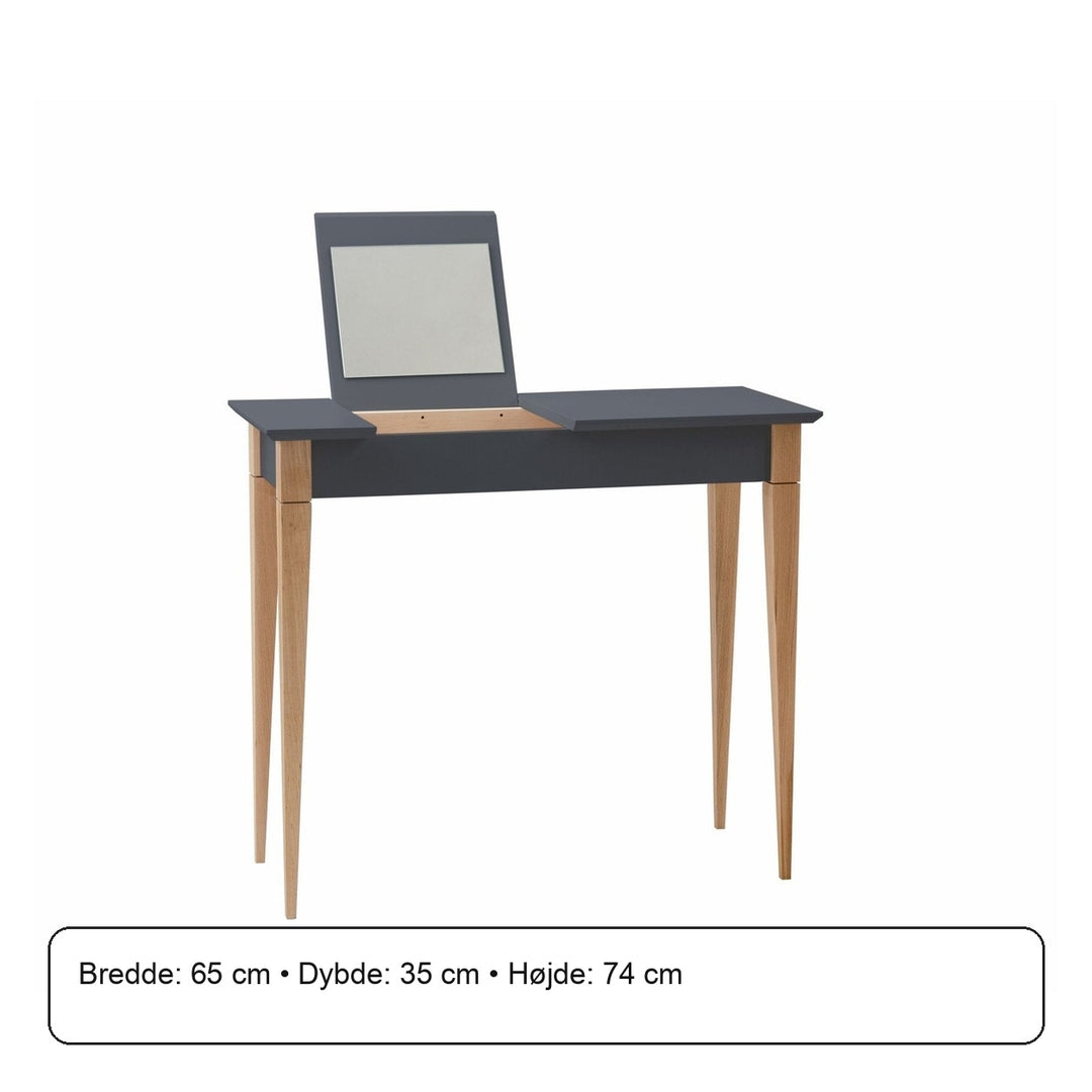 MIMO Sminkebord med spejl - 65x35cm Grafit – måldiagram