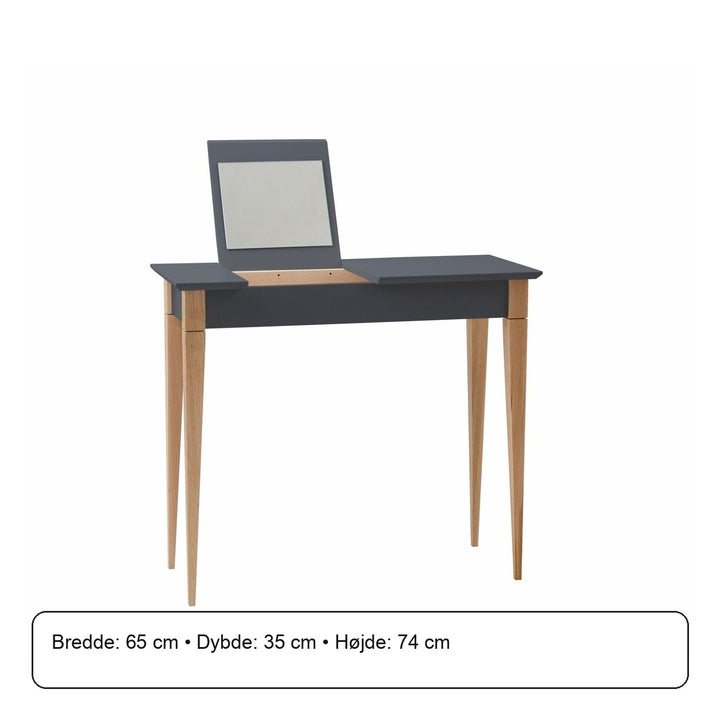 MIMO Sminkebord med spejl - 65x35cm Grafit – måldiagram