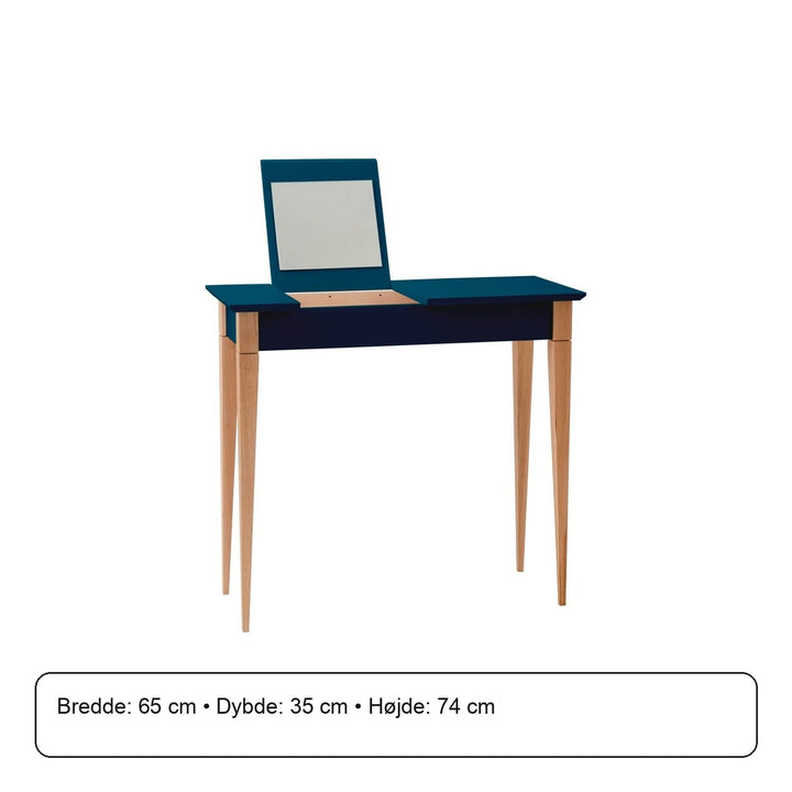 MIMO Sminkebord med spejl - 65x35cm Petrol Blue – måldiagram