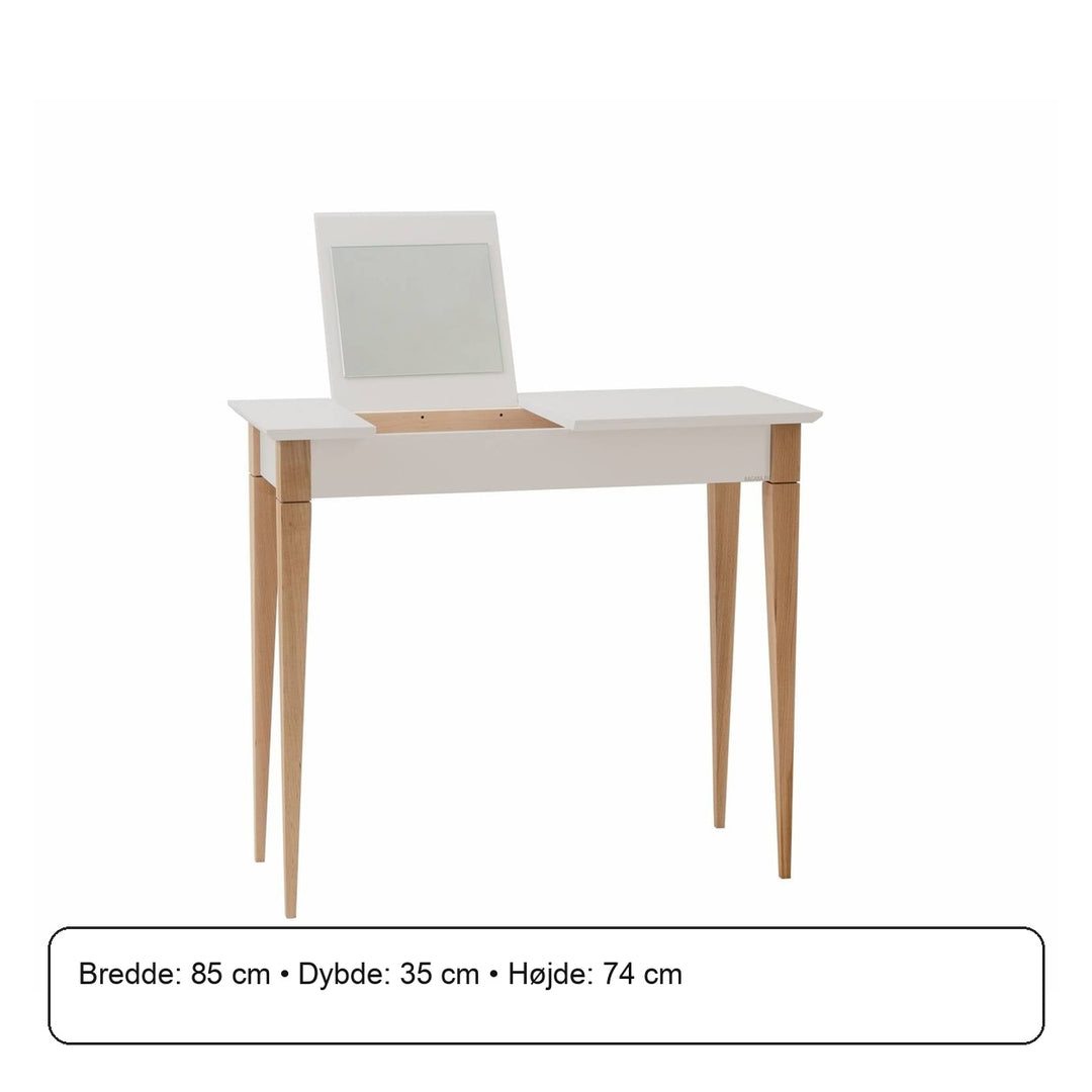 MIMO Sminkebord med spejl - 85x35cm Lysegrå – måldiagram