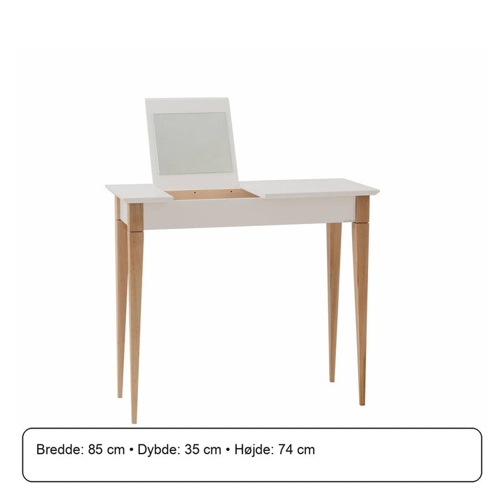 MIMO Sminkebord med spejl - 85x35cm Lysegrå – måldiagram