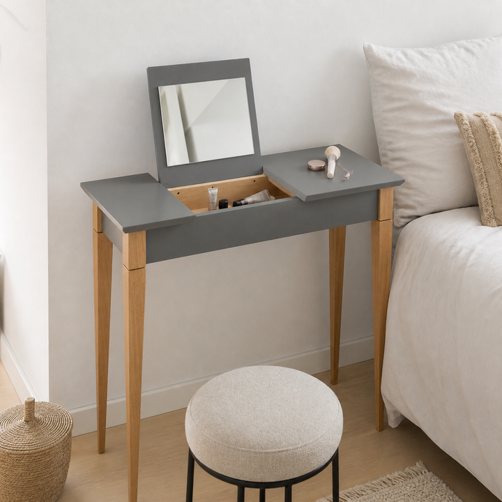 MIMO Sminkebord med spejl - 85x35cm Mørkegrå – materiale- eller konstruktionsdetalje