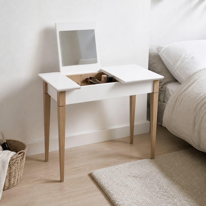 MIMO Sminkebord med spejl 65x35cm Hvid – vigtigste funktion