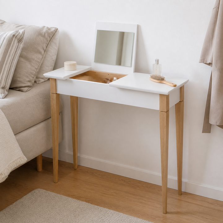 MIMO Sminkebord med spejl 65x35cm Hvid – materiale- eller konstruktionsdetalje