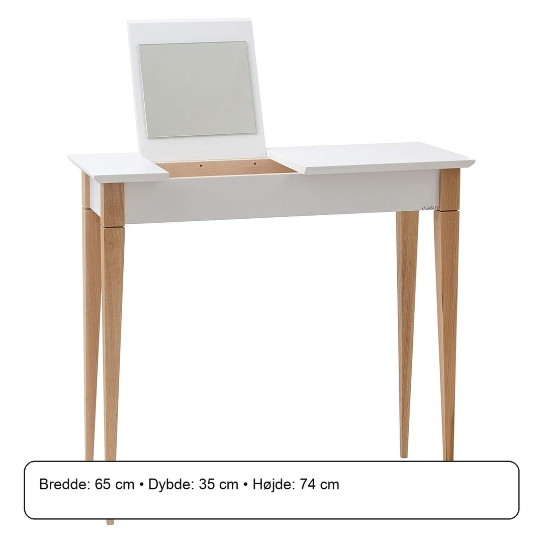 MIMO Sminkebord med spejl 65x35cm Hvid – måldiagram