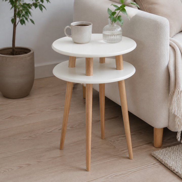 UFO Sidebord diameter 45cm x H 61cm - Hvid – materiale- eller konstruktionsdetalje