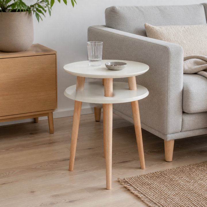 UFO Sidebord diameter 45cm x H 61cm - Hvid – anden naturlig anvendelse eller vinkel