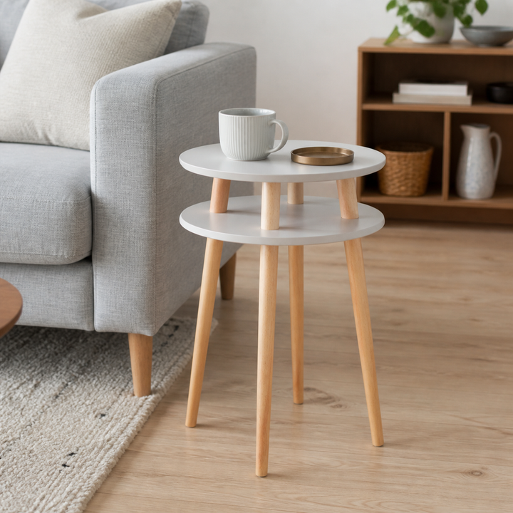 UFO Sidebord diameter 45cm x H 61cm - Lysegrå – vigtigste funktion