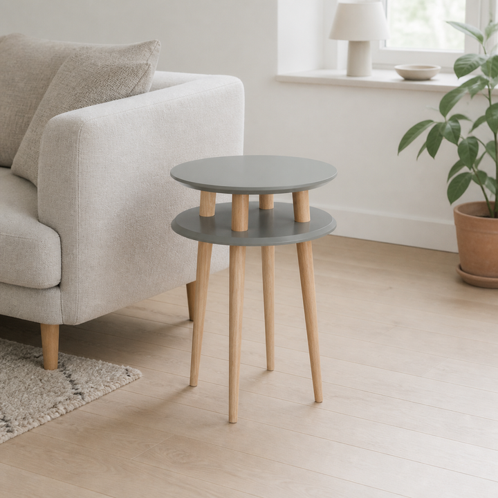 UFO Sidebord diameter 45cm x H 61cm - Mørkegrå – hele produktet lukket i hjemmet