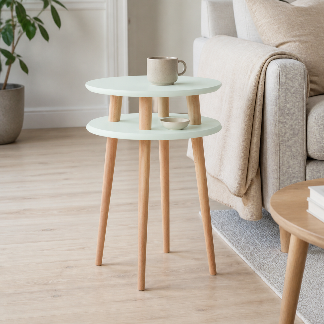 UFO Sidebord diameter 45cm x H 61cm Fleeting Mint – hero i naturlig brug