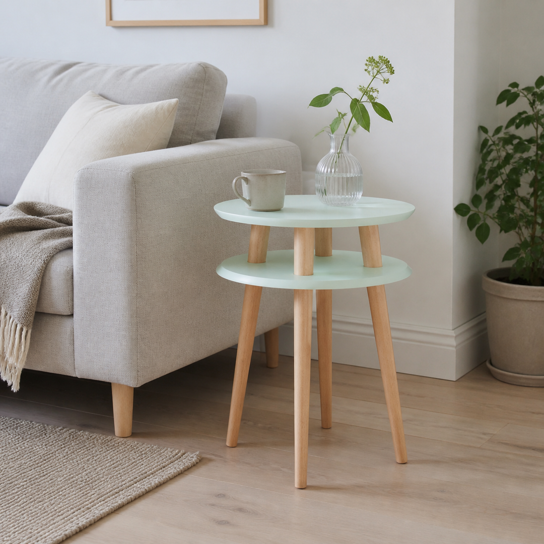 UFO Sidebord diameter 45cm x H 61cm Fleeting Mint – supplerende neutral dagslysscene