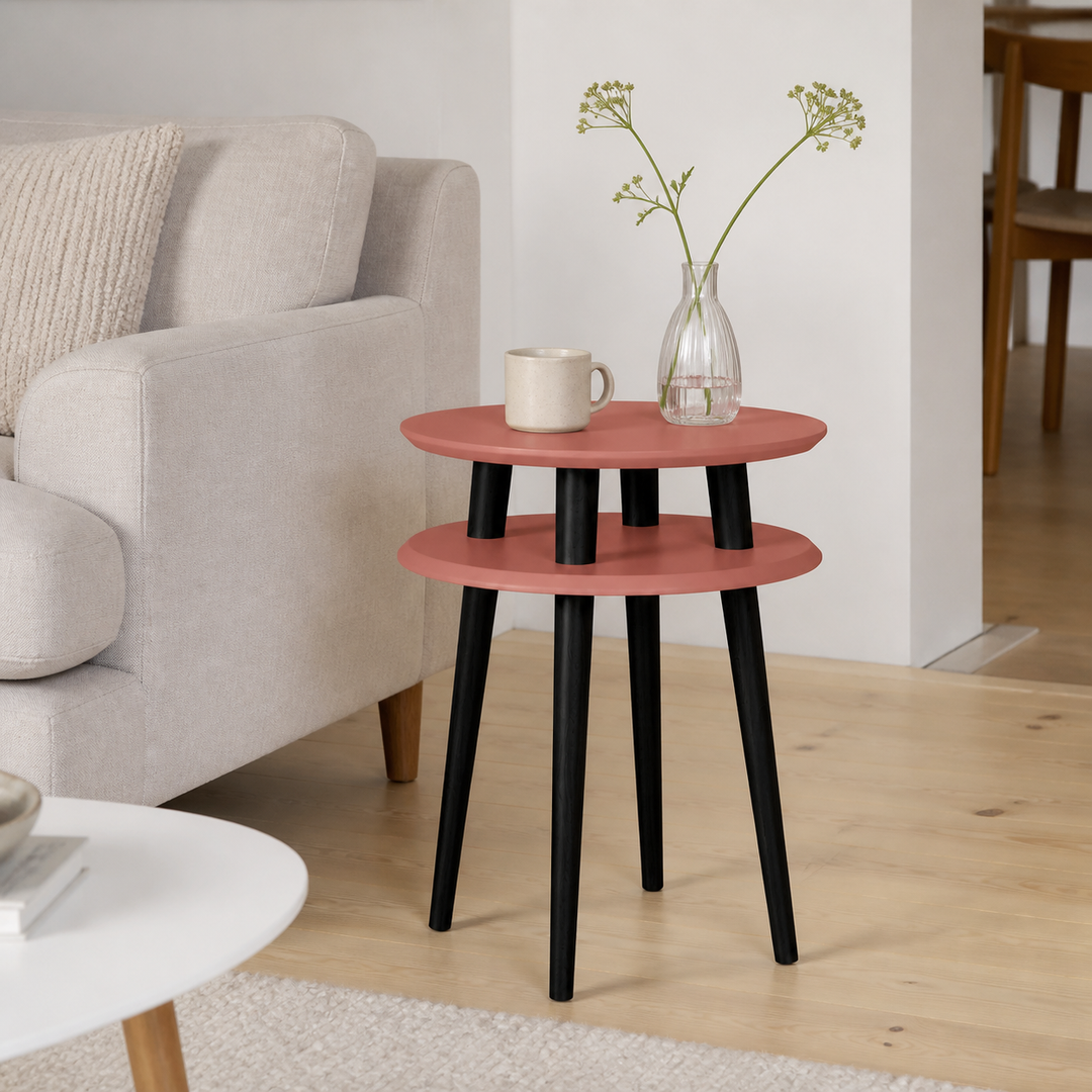 UFO Sidebord diameter 45cm x H61cm Antik pink / Sorte ben – vigtigste funktion
