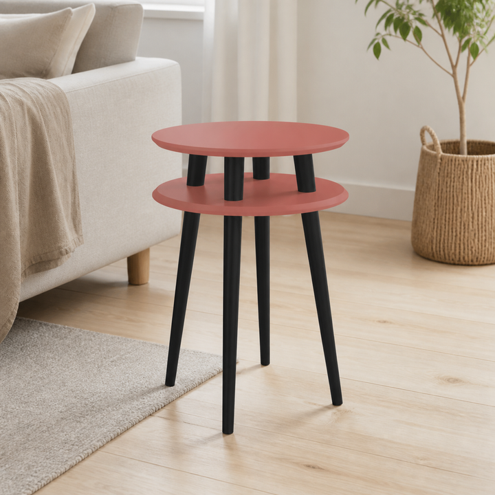 UFO Sidebord diameter 45cm x H61cm Antik pink / Sorte ben – anden naturlig anvendelse eller vinkel