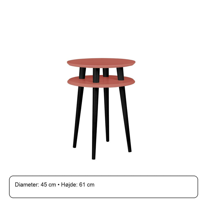 UFO Sidebord diameter 45cm x H61cm Antik pink / Sorte ben – måldiagram