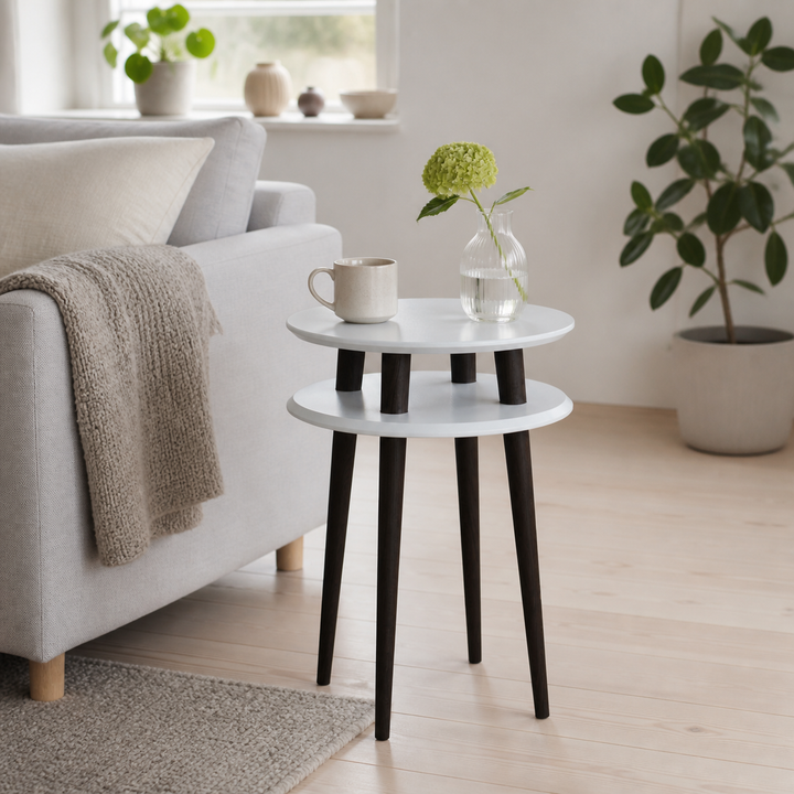 UFO Sidebord diameter 45cm x højde 61cm - Lysegrå/sorte ben – vigtigste funktion