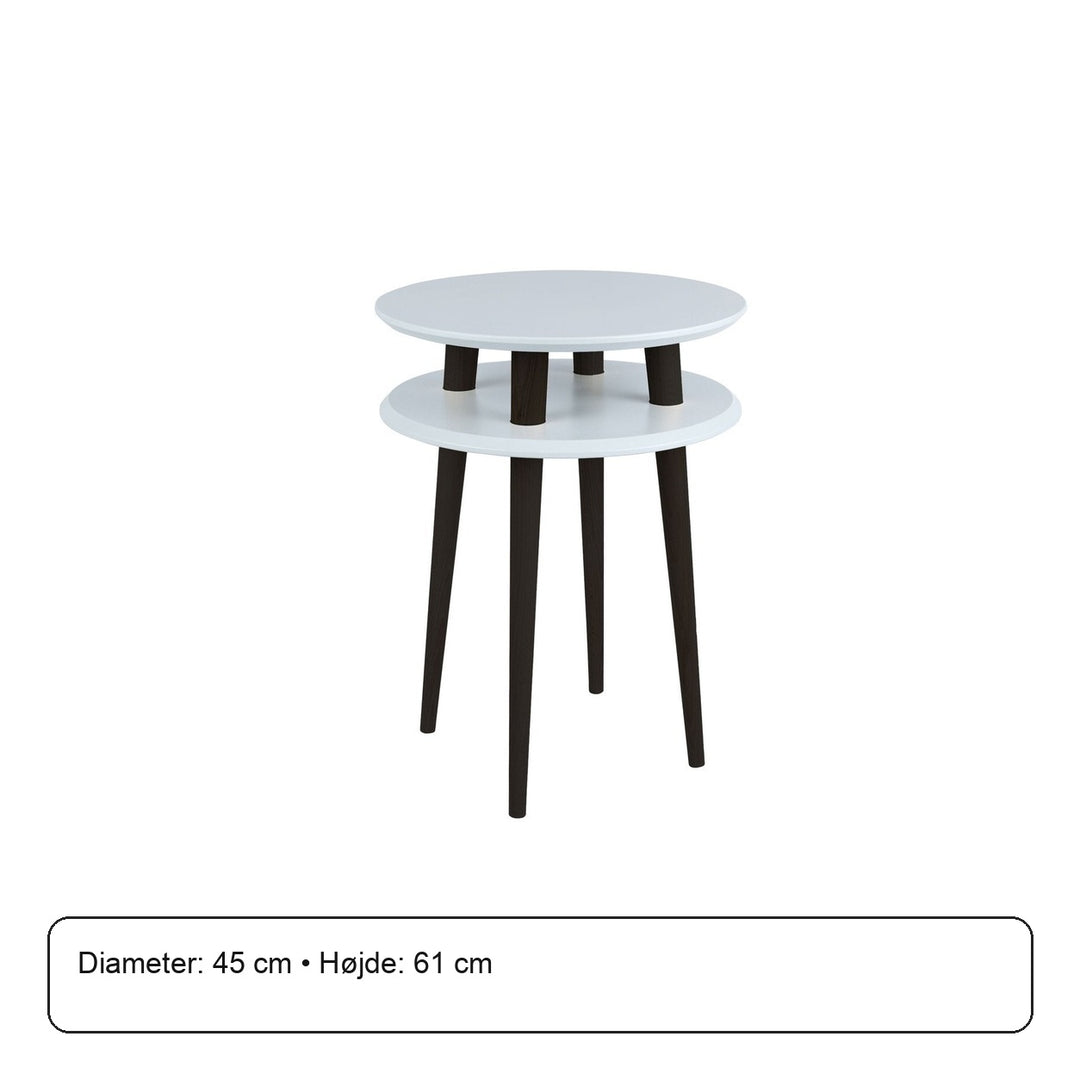 UFO Sidebord diameter 45cm x højde 61cm - Lysegrå/sorte ben – måldiagram