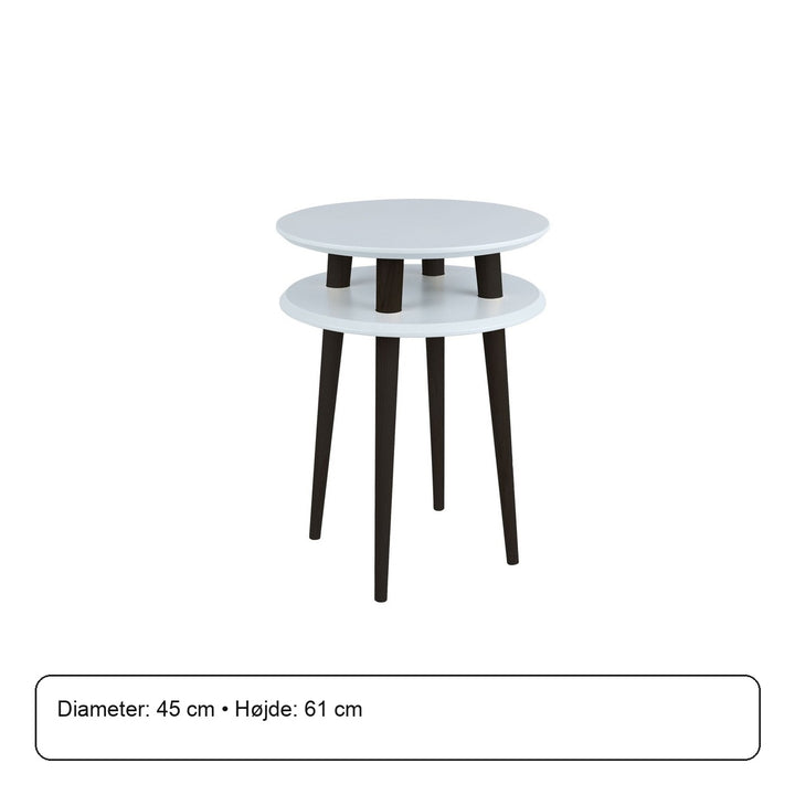 UFO Sidebord diameter 45cm x højde 61cm - Lysegrå/sorte ben – måldiagram