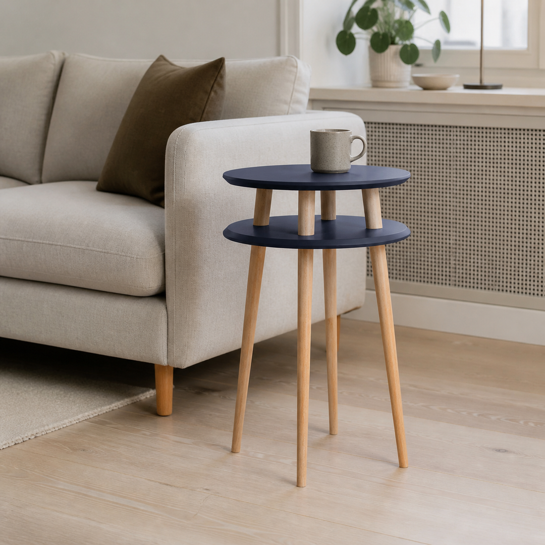 UFO Sidebord diameter 45cm x højde 61cm - Marineblå – hele produktet lukket i hjemmet