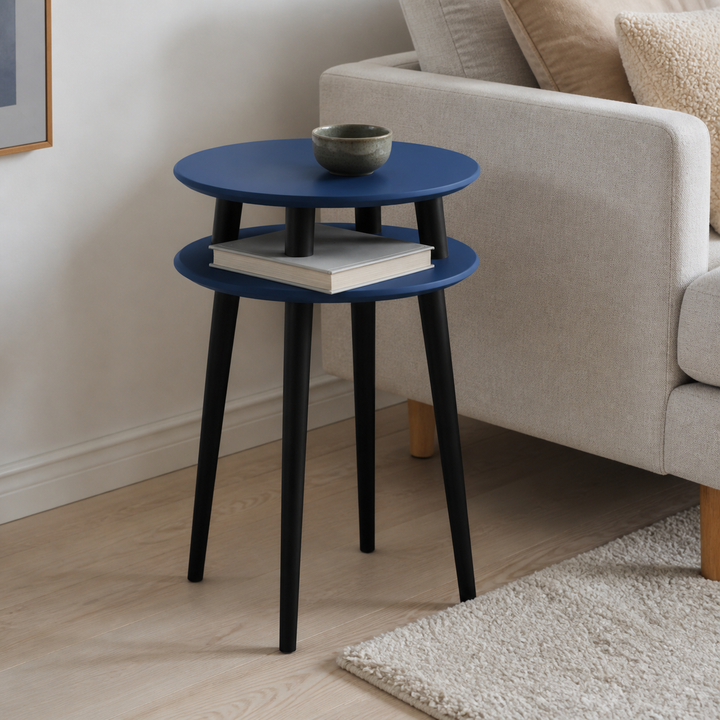 UFO Sidebord diameter 45cm x højde 61cm - Marineblå / Sorte ben – materiale- eller konstruktionsdetalje