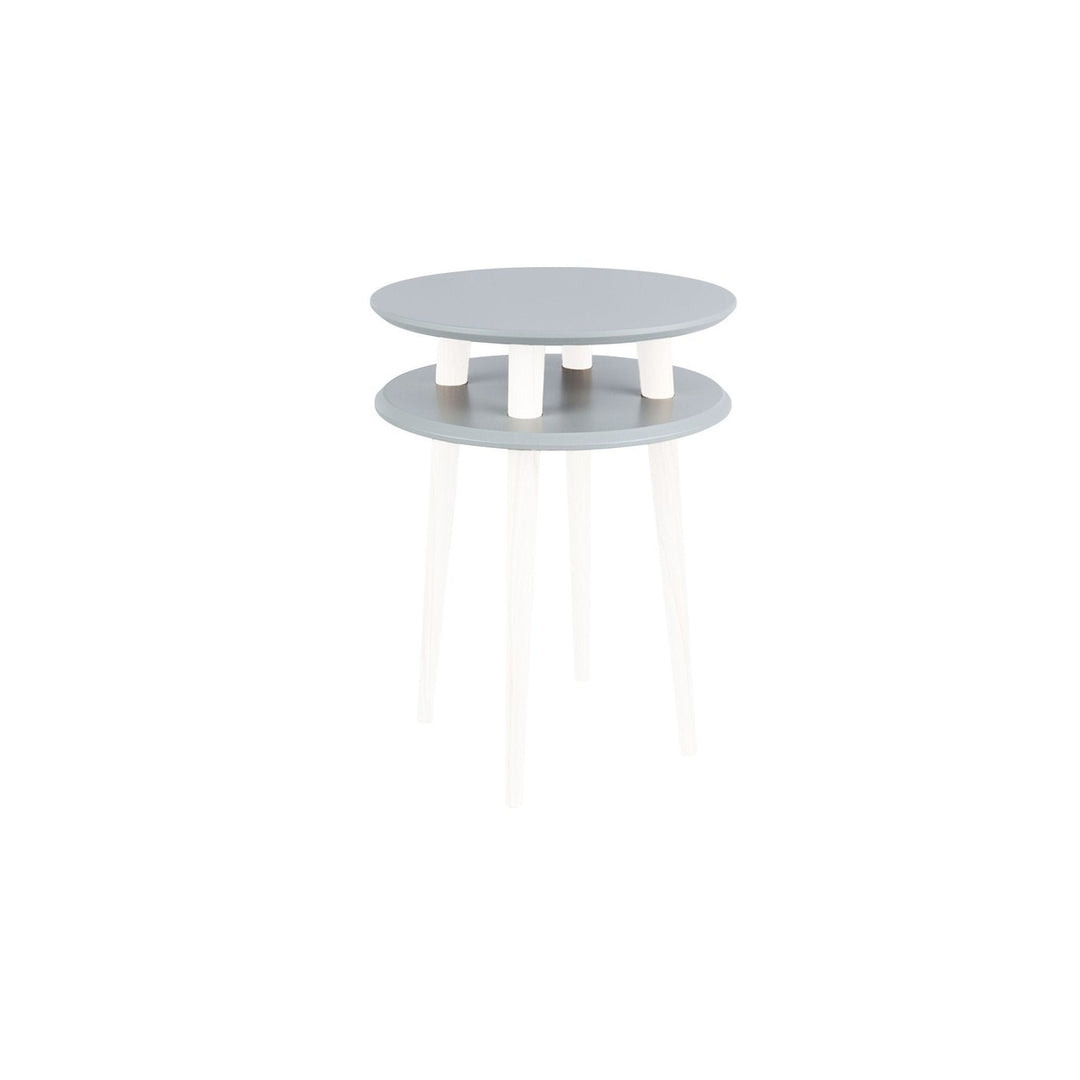 UFO Sidebord diameter 45cm x højde 61cm - Mørkegrå/hvide ben – eksakt packshot på hvid baggrund