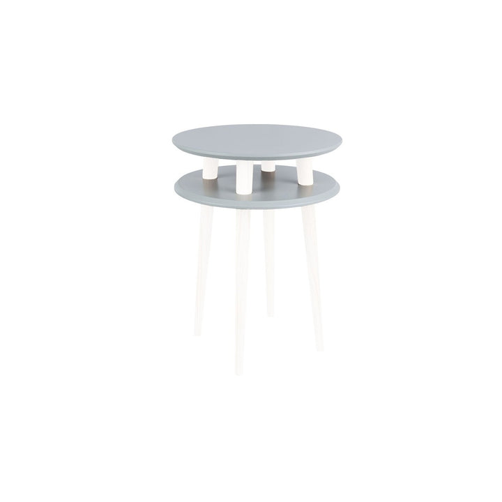 UFO Sidebord diameter 45cm x højde 61cm - Mørkegrå/hvide ben – eksakt packshot på hvid baggrund