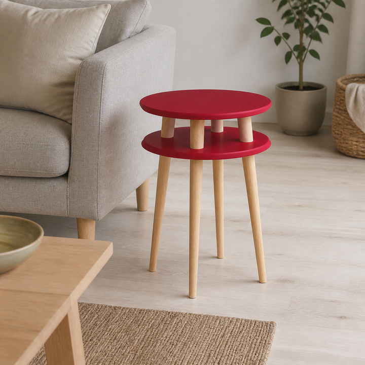 UFO Sidebord diameter 45cm x højde 61cm - Rød – hele produktet lukket i hjemmet