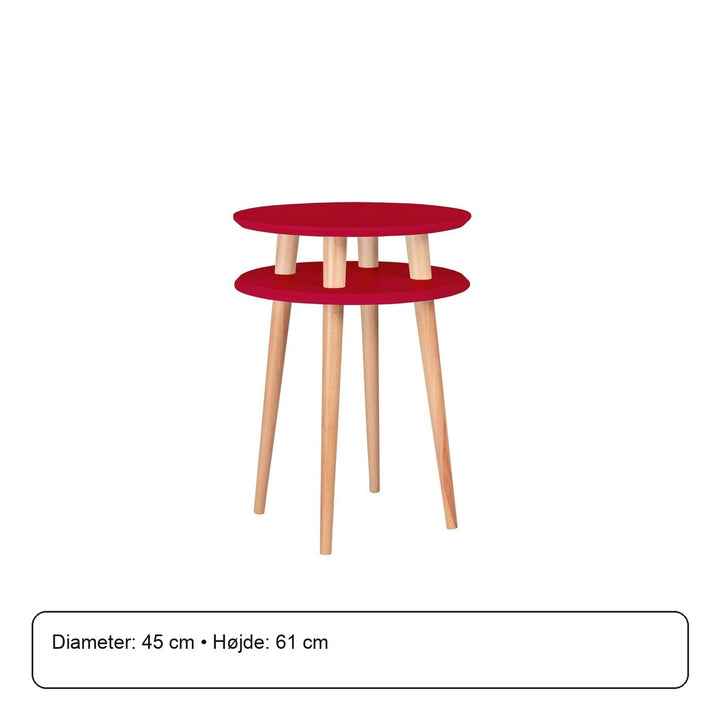 UFO Sidebord diameter 45cm x højde 61cm - Rød – måldiagram
