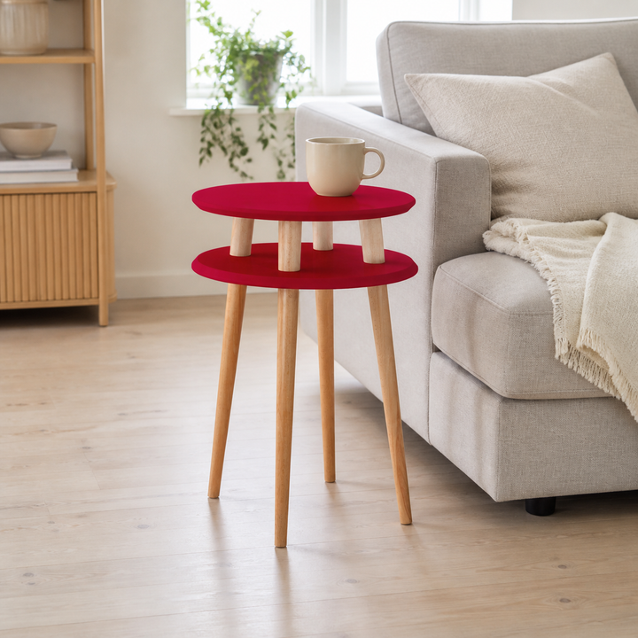 UFO Sidebord diameter 45cm x højde 61cm - Rød – supplerende neutral dagslysscene