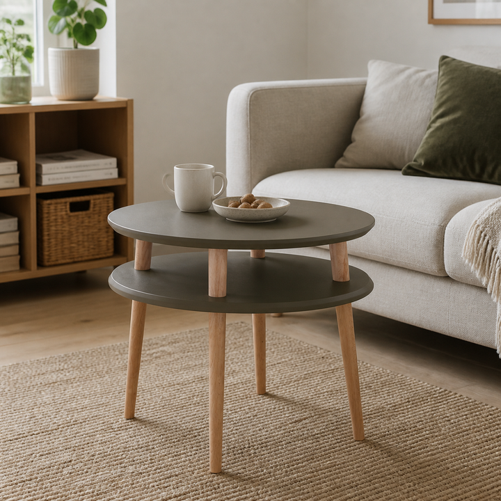UFO Sofabord diameter 57cm x H 45cm Brun – hele produktet lukket i hjemmet