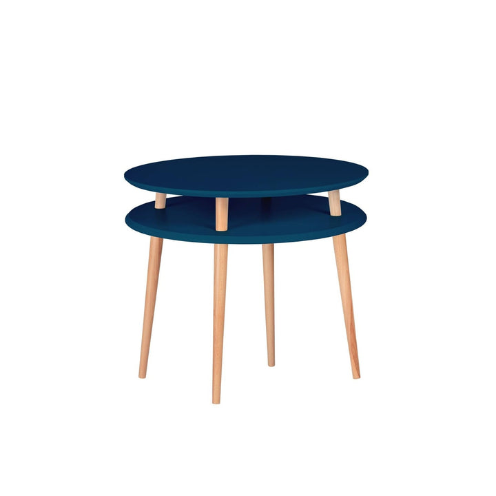 UFO Sofabord diameter 70cm x højde 61cm Benzinblå – eksakt packshot på hvid baggrund