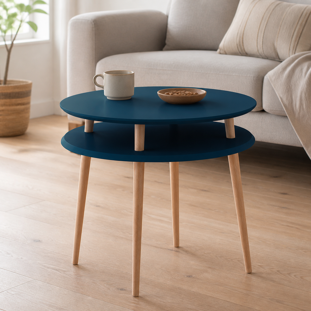 UFO Sofabord diameter 70cm x højde 61cm Benzinblå – vigtigste funktion