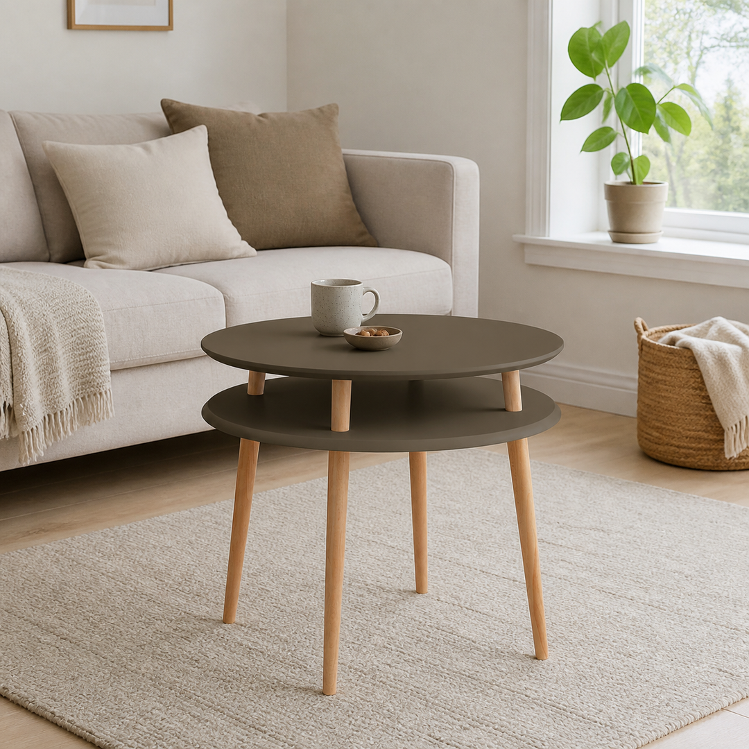 UFO Sofabord diameter 70cm x højde 61cm Brun – vigtigste funktion