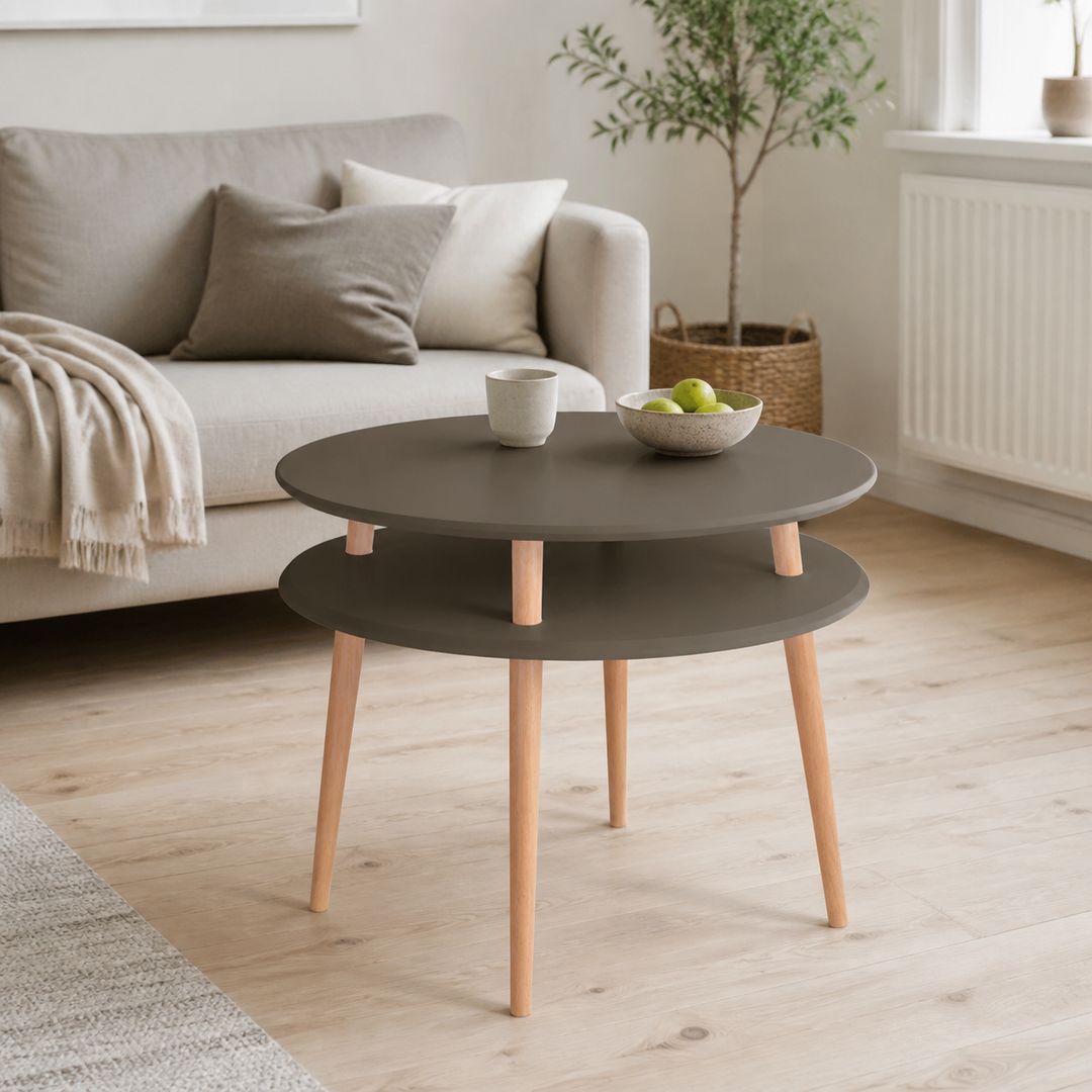 UFO Sofabord diameter 70cm x højde 61cm Brun – hele produktet lukket i hjemmet