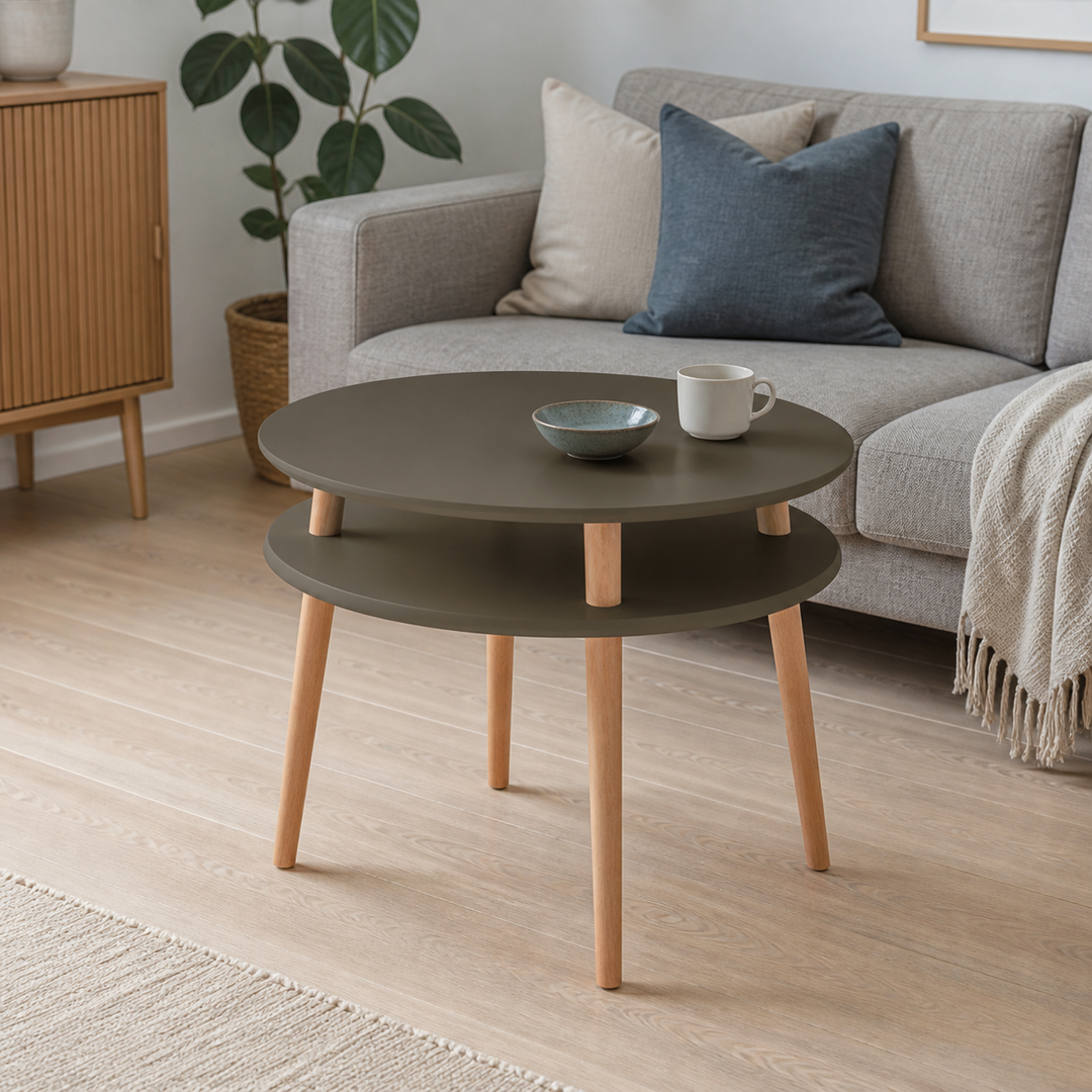 UFO Sofabord diameter 70cm x højde 61cm Brun – anden naturlig anvendelse eller vinkel