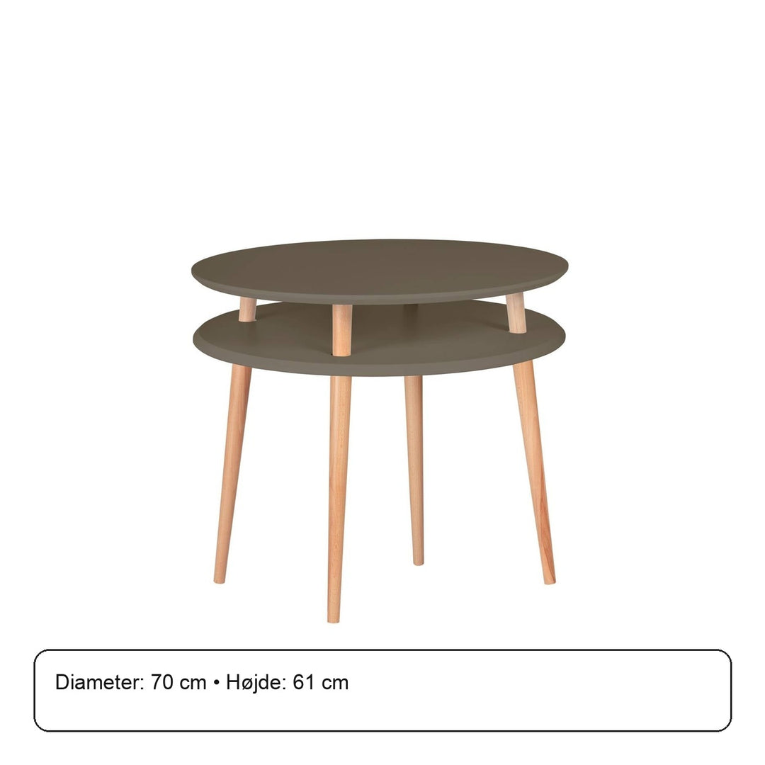 UFO Sofabord diameter 70cm x højde 61cm Brun – måldiagram