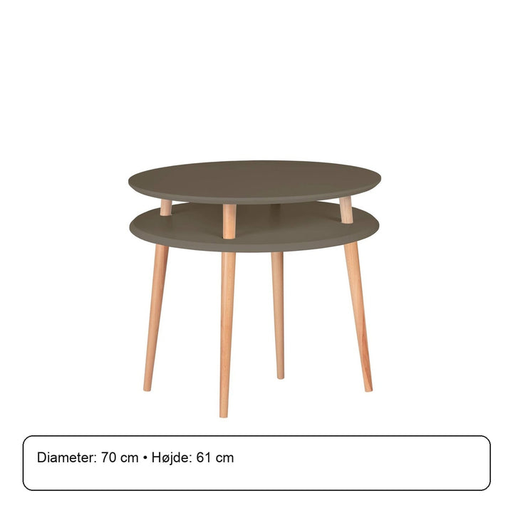 UFO Sofabord diameter 70cm x højde 61cm Brun – måldiagram