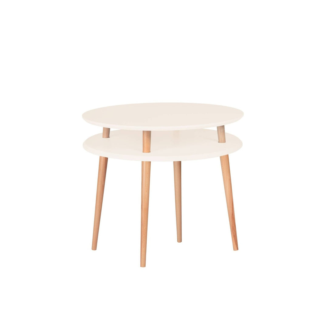 UFO Sofabord diameter 70cm x højde 61cm Hvid – eksakt packshot på hvid baggrund