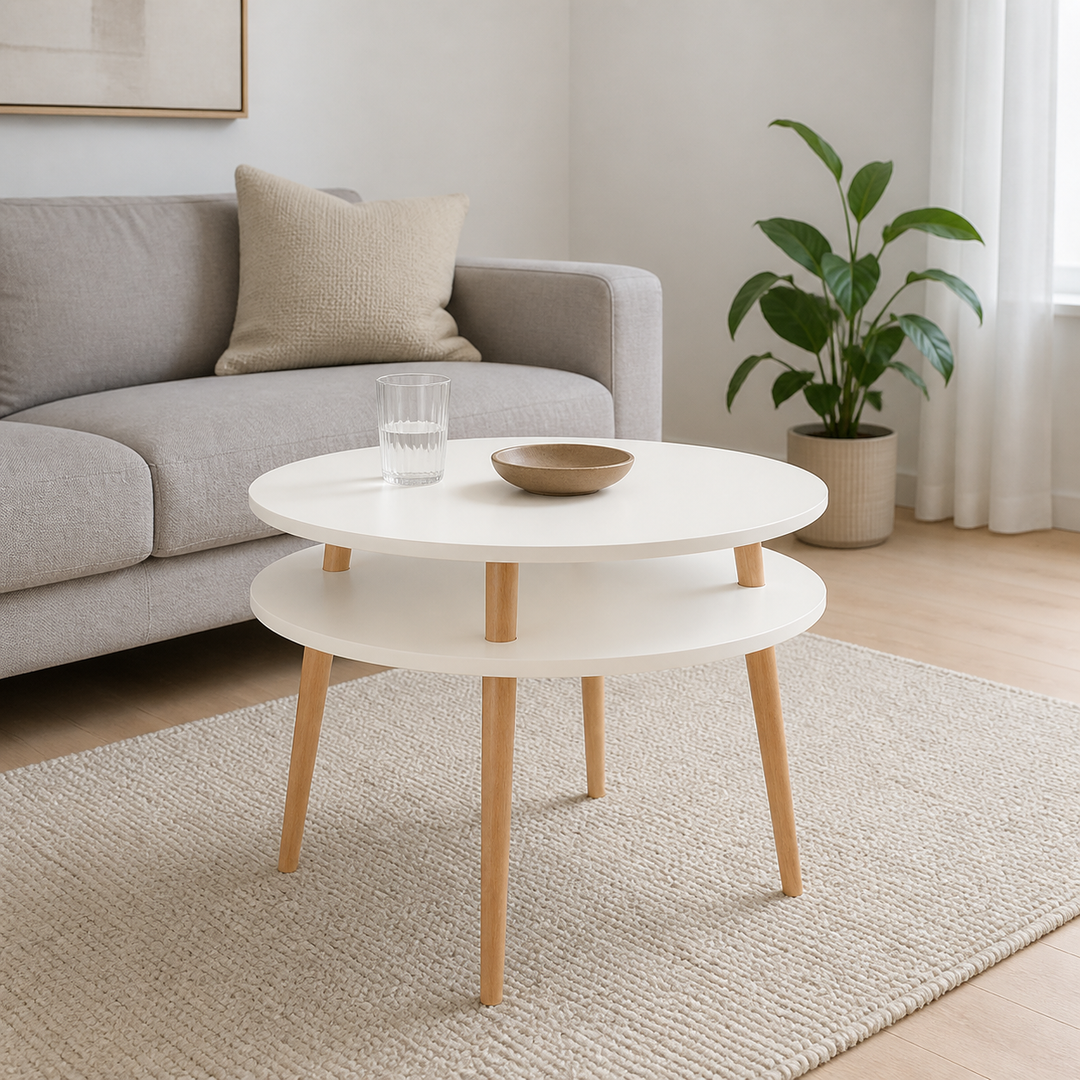 UFO Sofabord diameter 70cm x højde 61cm Hvid – vigtigste funktion