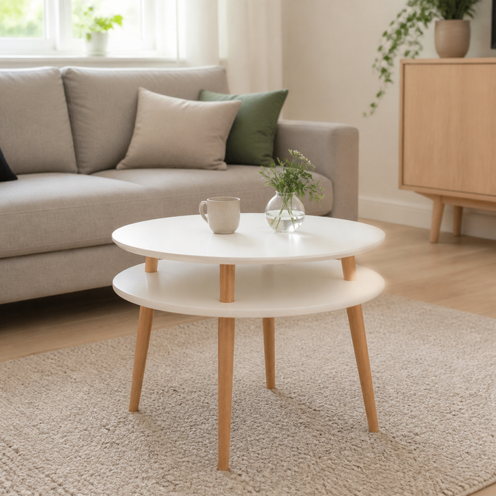 UFO Sofabord diameter 70cm x højde 61cm Hvid – hele produktet lukket i hjemmet