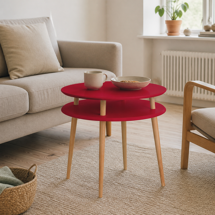 UFO Sofabord diameter 70cm x højde 61cm Pure Red – vigtigste funktion