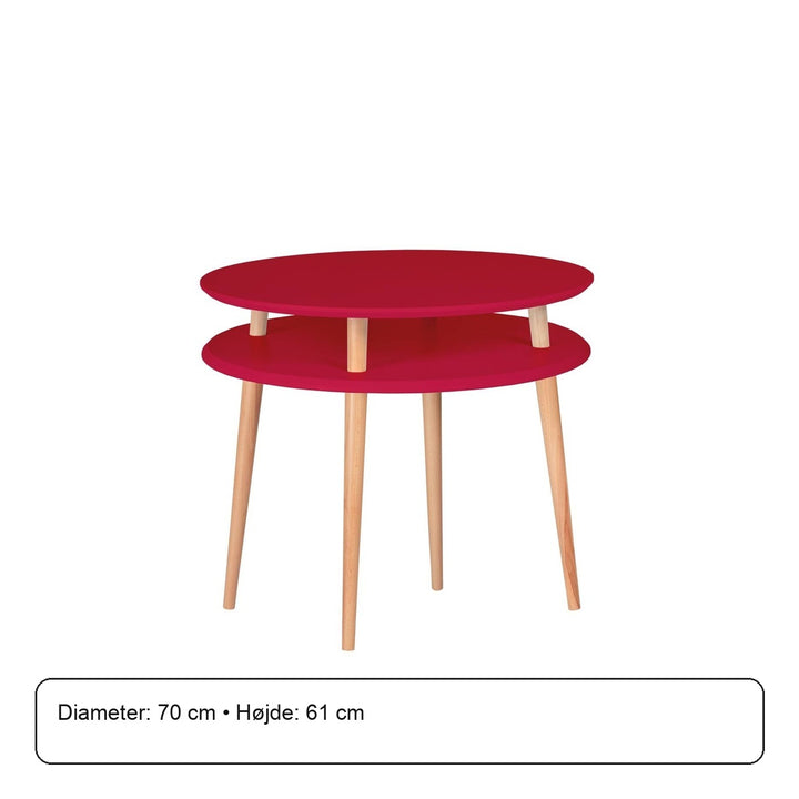 UFO Sofabord diameter 70cm x højde 61cm Pure Red – måldiagram