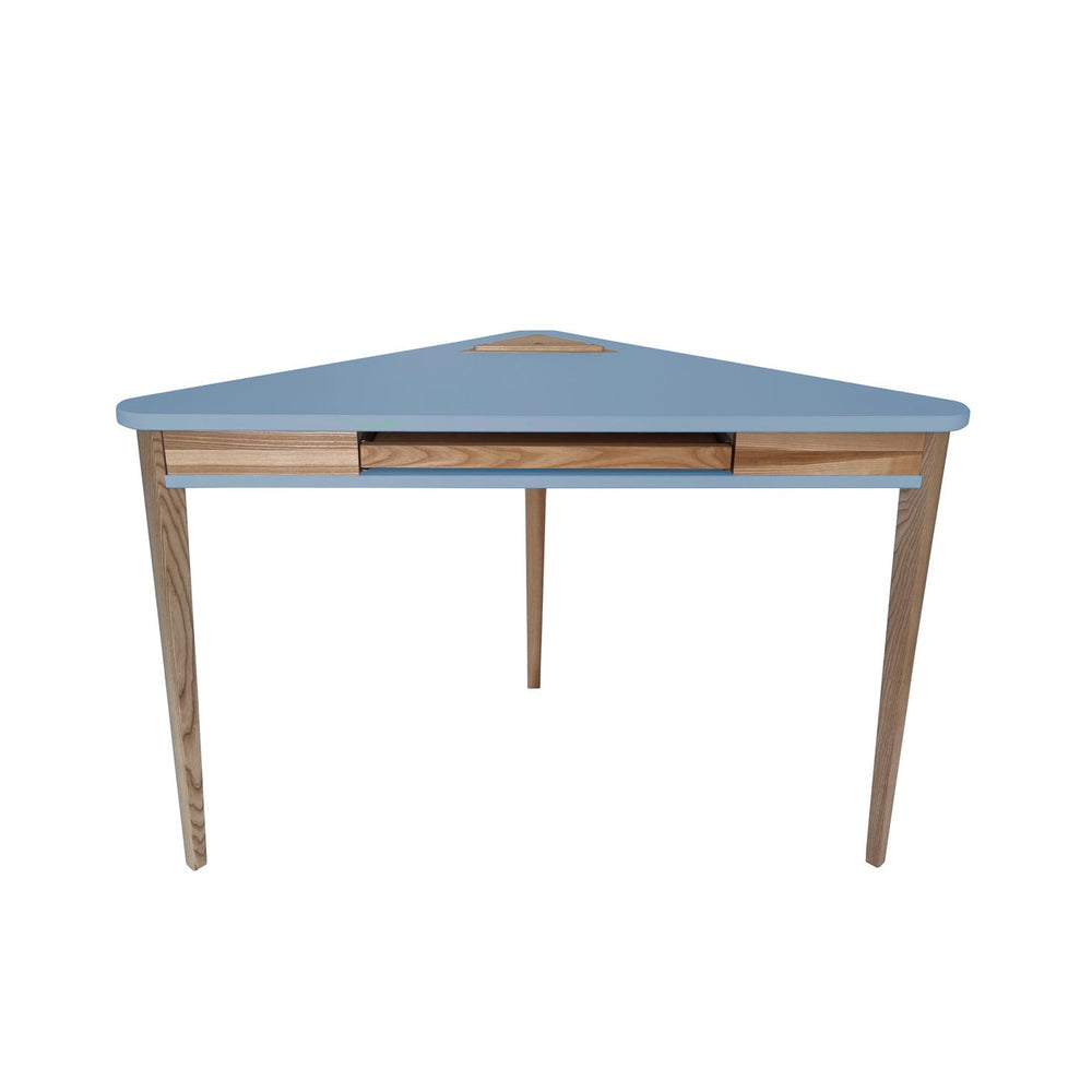 ASHME Hjørneskrivebord 114x85x85cm - Gentle Blue – eksakt packshot på hvid baggrund
