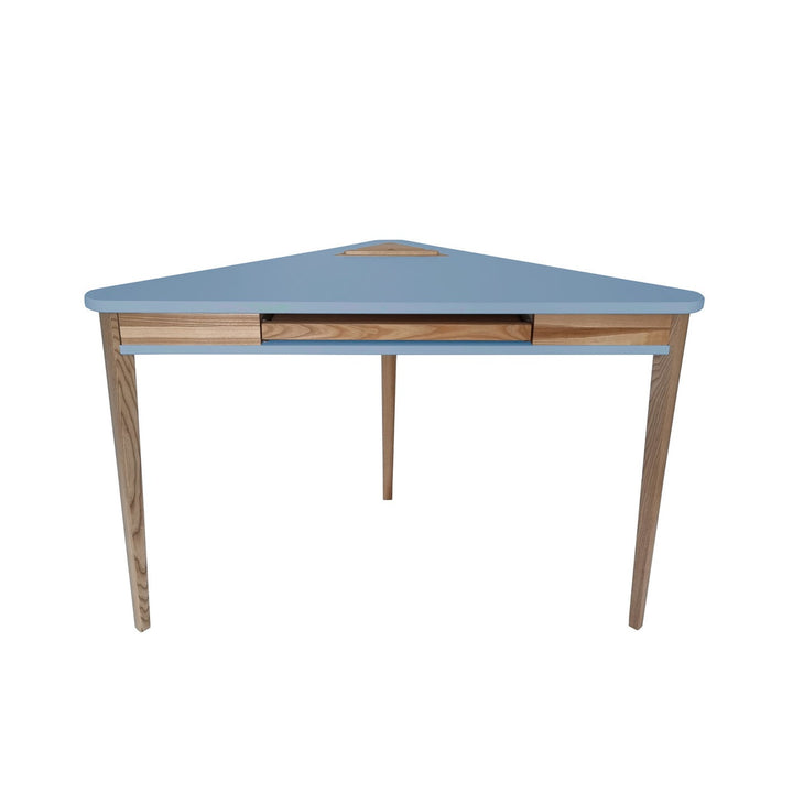 ASHME Hjørneskrivebord 114x85x85cm - Gentle Blue – eksakt packshot på hvid baggrund