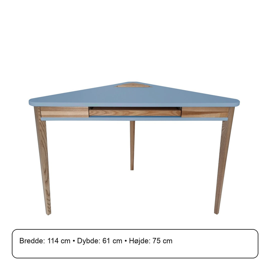 ASHME Hjørneskrivebord 114x85x85cm - Gentle Blue – måldiagram