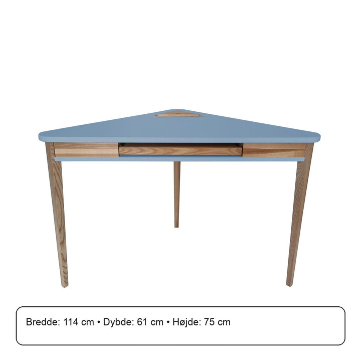 ASHME Hjørneskrivebord 114x85x85cm - Gentle Blue – måldiagram