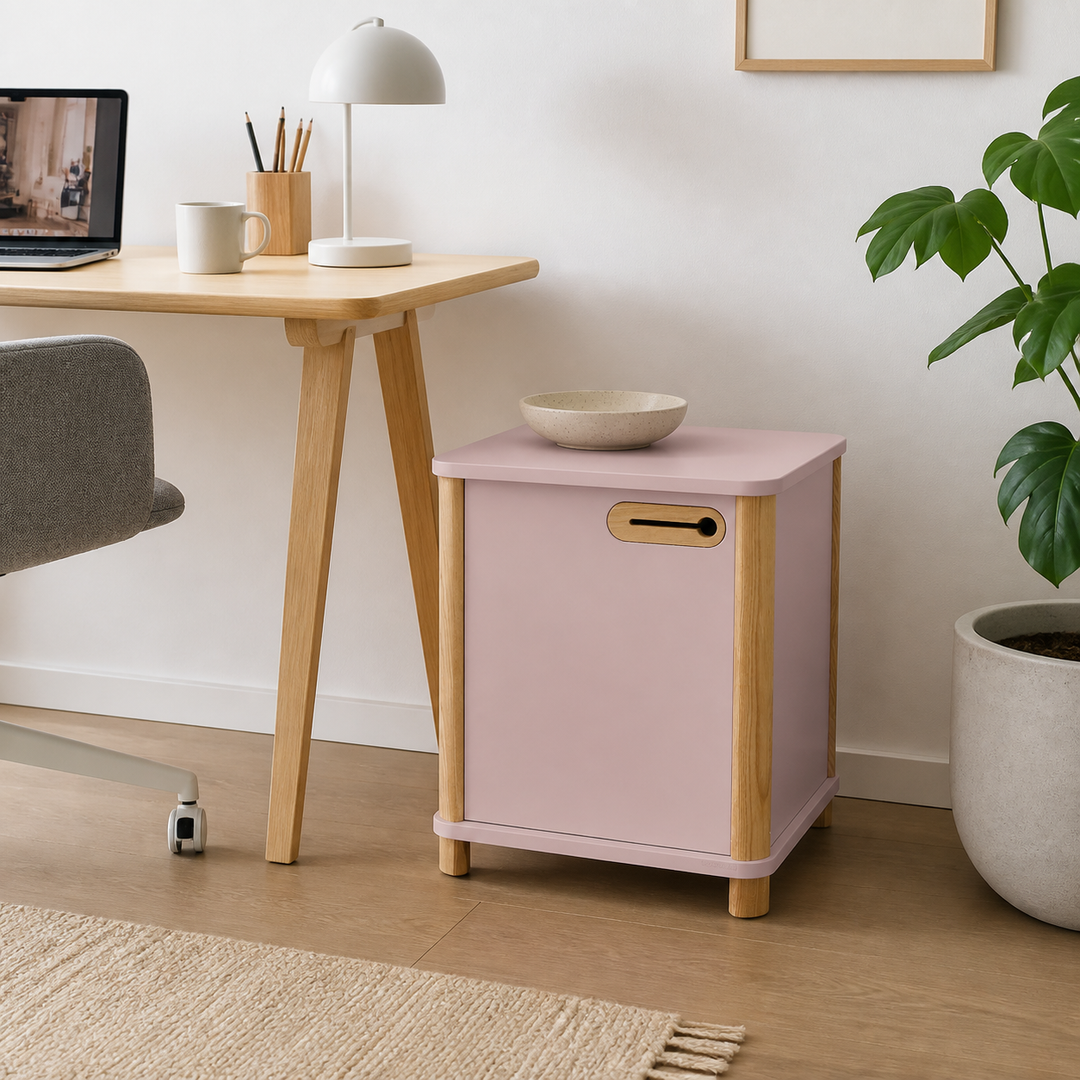 ASHME Skrivebordsskab B 42 x D 42 x H 48cm - Pink – supplerende neutral dagslysscene