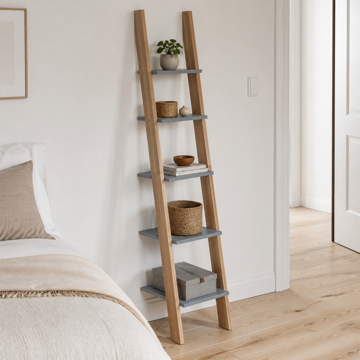 ASHME Stigehylde 45x35x180cm - Mørkegrå – hele produktet lukket i hjemmet