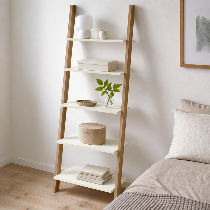 ASHME Stigehylde 85x35x180cm Hvid – materiale- eller konstruktionsdetalje