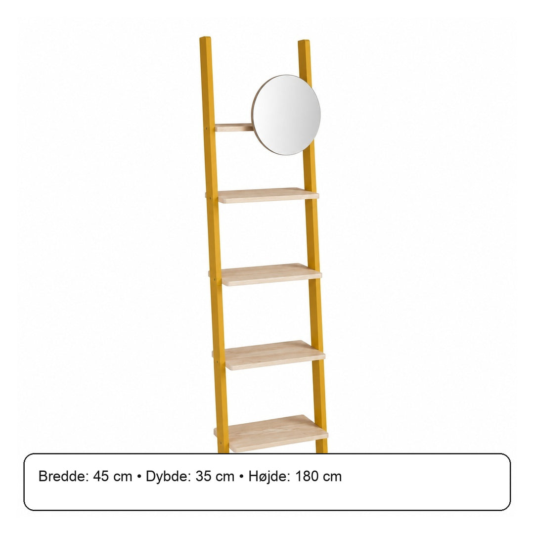 ASHME Stigehylde med spejl 45x35x180cm - Gul – måldiagram